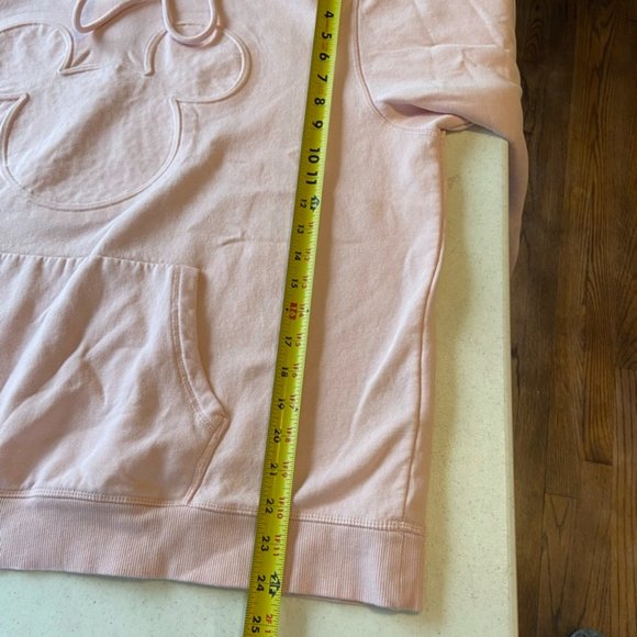 Disney H&M Mickey Logo Hoodie Pullover Pink Sweatshirt Women's Sz XL - Picture 7 of 8